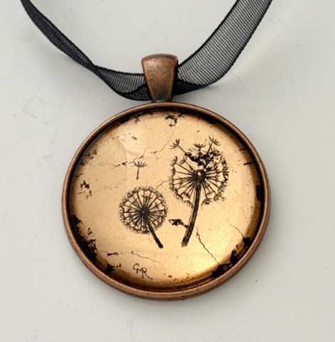 Rose Gold leaf dandelion clock