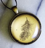 Fluffy Feather pendant necklace